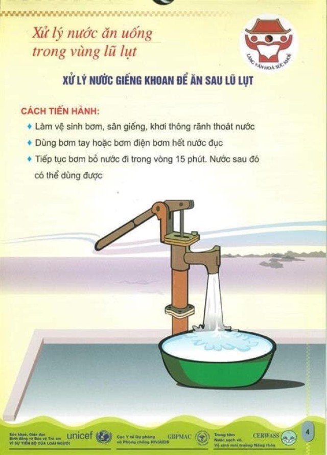 Bộ Y tế hướng dẫn cách xử lý nước sinh hoạt trong mùa mưa, bão